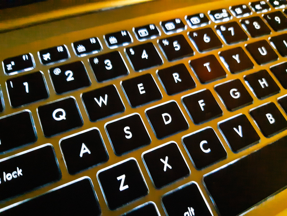 Keyboard on a laptop